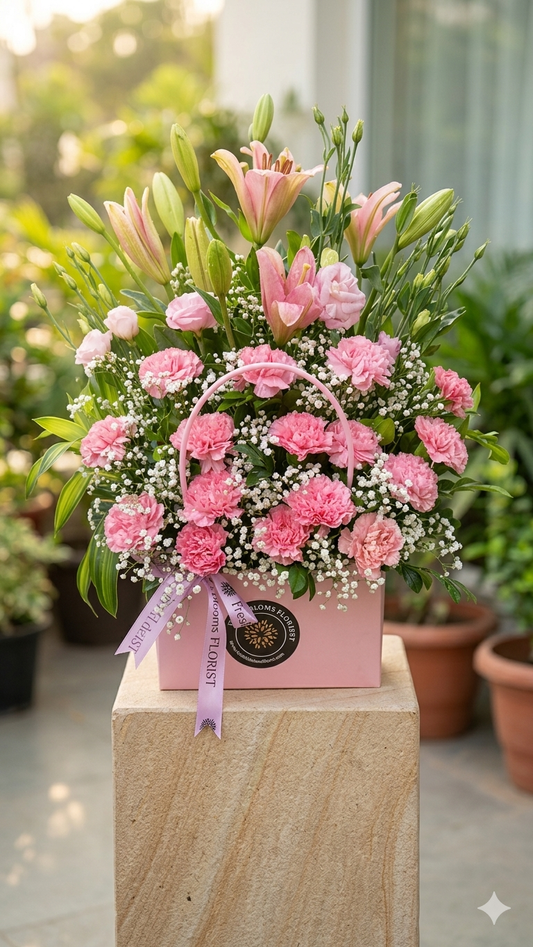 Premium Pink Flowers bag
