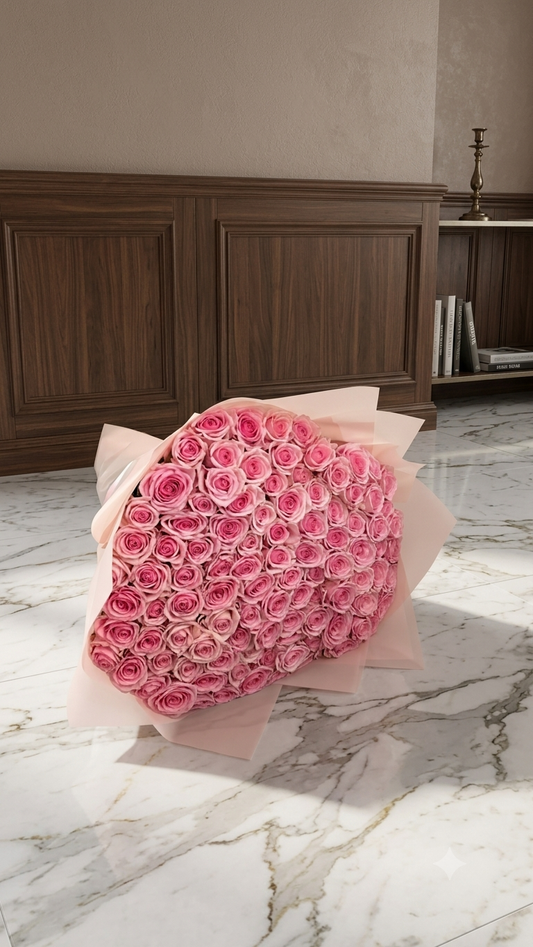 Luxury Pink Roses Bouquet