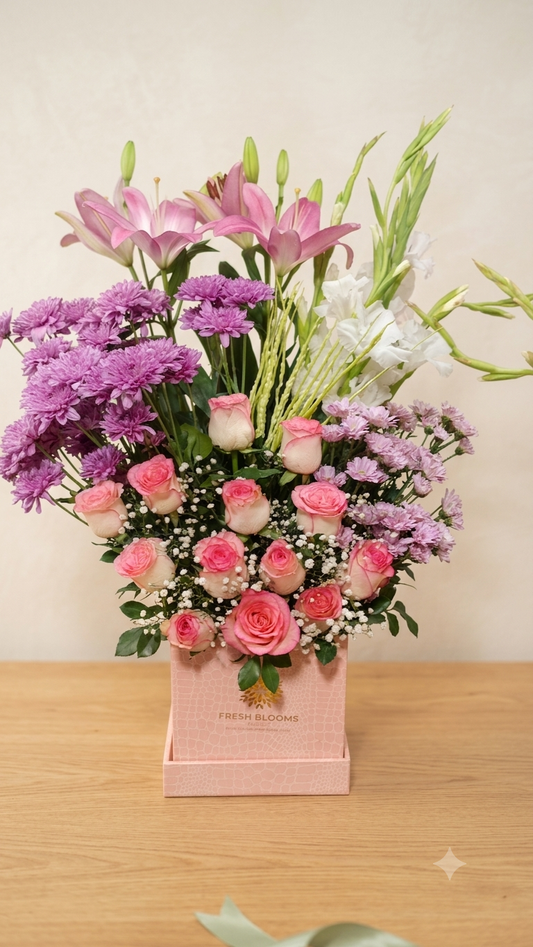 Pink Flowers Blooms Lily Bouquet
