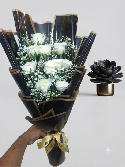 White Roses Bunch