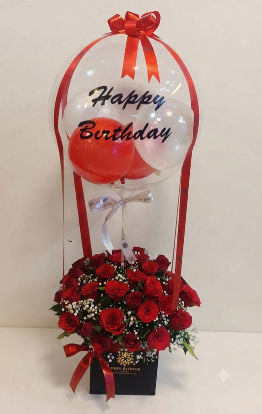 Roses Balloons Flowers Bouquet