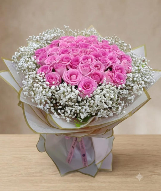 Premium Pink Roses Bunch